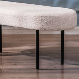 Nordlys Metal And White Bouclé Bench Modern Design Style Entryway - thumbnail 4