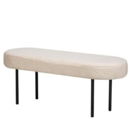 Nordlys Metal And White Bouclé Bench Modern Design Style Entryway - thumbnail 1