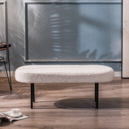 Nordlys Metal And White Bouclé Bench Modern Design Style Entryway - thumbnail 5