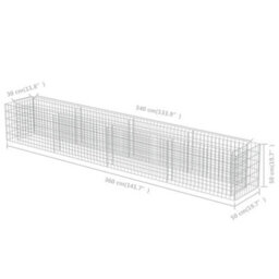 Berkfield Gabion Raised Bed Galvanised Steel 360X50X50 Cm - thumbnail 8