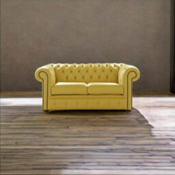 Chesterfield 2 Seater Shelly Deluca Leather Sofa Settee Bespoke In Classic Style - thumbnail 3