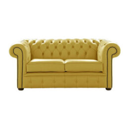 Chesterfield 2 Seater Shelly Deluca Leather Sofa Settee Bespoke In Classic Style - thumbnail 1