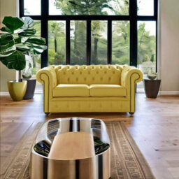 Chesterfield 2 Seater Shelly Deluca Leather Sofa Settee Bespoke In Classic Style - thumbnail 2