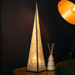 Samuel Alexander 60Cm Light Up Silver Holographic Christmas Pyramid With 16 Warm White Leds - thumbnail 1