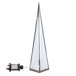 Samuel Alexander 60Cm Light Up Silver Holographic Christmas Pyramid With 16 Warm White Leds - thumbnail 8