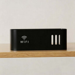Wall Mounted Mesh Wifi Router Hider Box,no Drill Installation Router Storage Organiser With Cable Management,black - thumbnail 1