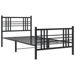 Berkfield Metal Bed Frame Without Mattress With Footboard Black 100X190Cm - thumbnail 3