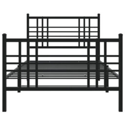 Berkfield Metal Bed Frame Without Mattress With Footboard Black 100X190Cm - thumbnail 4