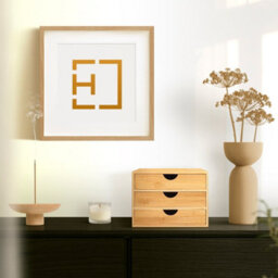 EHC Woodluv 3 Drawer Bamboo Home Office Desktop Tidy A4 Sturdy Stationary Storage Organiser Unit, W25 X D33 X H18.5Cm - thumbnail 4