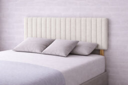 "Urban Textures - Lyra Luxury 26"" High Boucle Fabric Upholstered Headboard - Ivory" - thumbnail 1