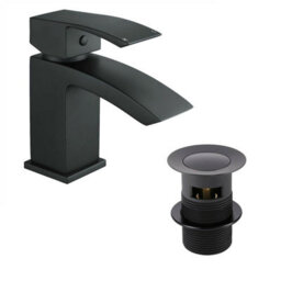FNX Bathrooms Anthracite 400mm Square Basin Vanity Unit Bathroom Compact Cloakroom Furniture - thumbnail 4