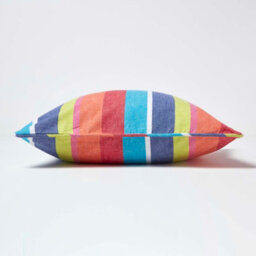 Homescapes Cotton Multi Coloured Stripe Cushion Cover, 45 X 45 Cm - thumbnail 3