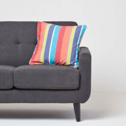 Homescapes Cotton Multi Coloured Stripe Cushion Cover, 45 X 45 Cm - thumbnail 2