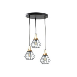 Luminosa Lighting Luminosa Selene Cluster Pendant Ceiling Light Black, Gold 3X E27 - thumbnail 1