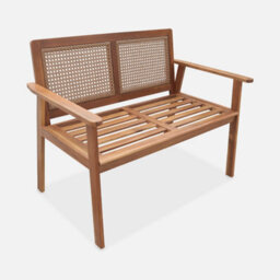 Sweeek. 2-Seater Wooden Bench Manabi Natural 120X60X90 Cm - thumbnail 3