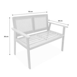 Sweeek. 2-Seater Wooden Bench Manabi Natural 120X60X90 Cm - thumbnail 6