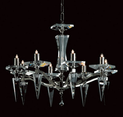 Luminosa Lighting Luminosa Monza Modern Halogen Nickel 8 Arm Chandelier