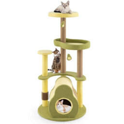 Cat Tree Multi Level Cat Tower W/ Private Condo Green - thumbnail 3