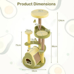 Cat Tree Multi Level Cat Tower W/ Private Condo Green - thumbnail 2