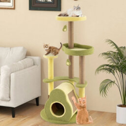 Cat Tree Multi Level Cat Tower W/ Private Condo Green - thumbnail 4