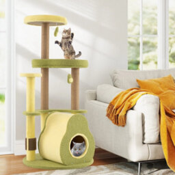 Cat Tree Multi Level Cat Tower W/ Private Condo Green - thumbnail 5
