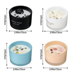 Living And Home 4-Pack Soy Wax Scented Candle Set With Tea, Gardenia, Champagne Spring And Blue Freesia - thumbnail 7