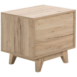 Wyld And Coco Scandinavian Bedside Table Nightstand, Light Brown And White, 1 Drawer, 50 X 40 X 46 Cm - thumbnail 6