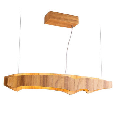 Luminosa Lighting Elstead Horizon 100Cm Bar Pendant Ceiling Light Teak - image 1