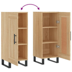 Berkfield Modern Sideboard Sonoma Oak 34.5X34X90 Cm Engineered Wood - thumbnail 9