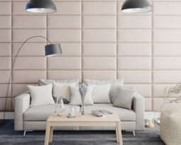 Aspire Easymount Wall Mounted Upholstered Panels, Modular Diy Headboard In Saxon Twill Fabric, Natural (Pack Of 8) - thumbnail 2