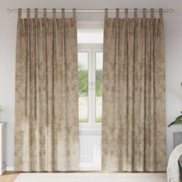Berkfield Curtain With Curtains 2 Pcs Champagne 260 X 140 Cm Velvet - thumbnail 1