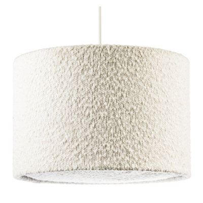Happy Homewares Luxuriously Textured Boucle Lamb Wool Fabric Pendant Lighting Shade - image 1