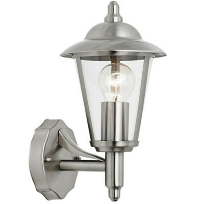 Ip44 Outdoor Wall Lamp Stainless Steel Traditional Lantern Porch Door Uplight - image 1