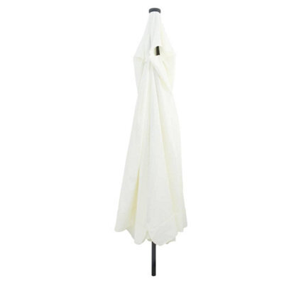 Berkfield Modern Garden Parasol White, Black 395 X 395 X 245 Cm Polyester, Steel - image 1
