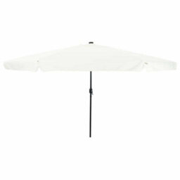 Berkfield Modern Garden Parasol White, Black 395 X 395 X 245 Cm Polyester, Steel - thumbnail 2