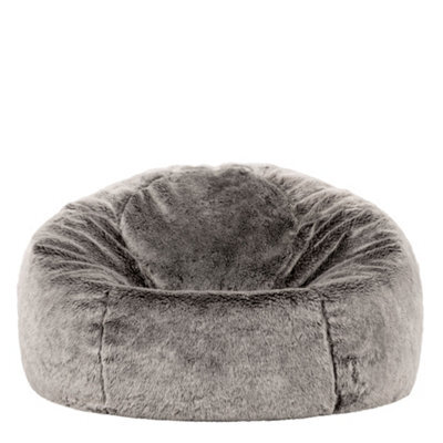 icon Fluffy Giant Bean Bag Chair Adult - Grey With Bean Bag Filling - image 1
