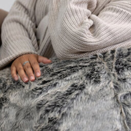 icon Fluffy Giant Bean Bag Chair Adult - Grey With Bean Bag Filling - thumbnail 3