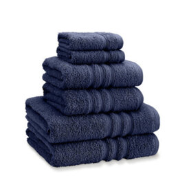 Catherine Lansfield Zero Twist Navy 6Pc Towel Bale 100% Cotton Bath, Hand And Face Towels - thumbnail 1