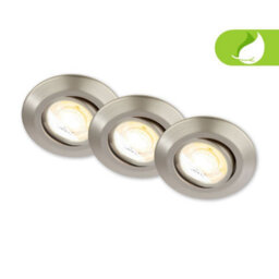 Briloner 3X Led Recessed Lights Downlights 4.9W Dimmable Cct Spotlights 90mm Nickel Metal - thumbnail 1