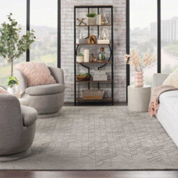 Grey Geometric Modern Wool Rug For Living Room Bedroom & Dining Room-236Cm X 297Cm - thumbnail 1