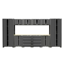 Hilka 24 Gauge Steel 11 Piece Garage Cabinet Set Heavy-Duty Powder Coated Storage With Worktop, Drawers, Wall & Tall Cabinets - thumbnail 7