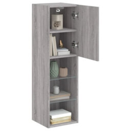 Berkfield Tv Cabinets With Led Lights 2 Pcs Grey Sonoma 30.5X30X102 Cm - thumbnail 5