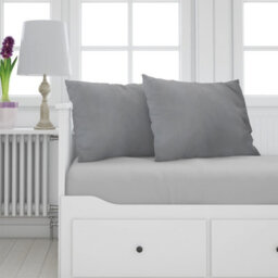 Neel Blue 220Gsm Crushed Velvet Square Cushion Covers, Set Of 2 Silver Grey Pillow Case, 45Cm X 45Cm - thumbnail 1