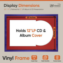 "AK Frames 25X17"" Purple Classic Vinyl Record Frame With Crimson Mount For 12 Inch Lp Cover & Disc - Overlapped Design" - thumbnail 2