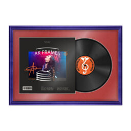"AK Frames 25X17"" Purple Classic Vinyl Record Frame With Crimson Mount For 12 Inch Lp Cover & Disc - Overlapped Design" - thumbnail 1
