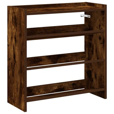 Berkfield Elegant Shoe Rack Smoked Oak 60X25X62 Cm Engineered Wood - image 1