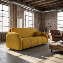 Viva Comfy Iv Sofa Bed With Storage Compartment Particle Board Metal Legs Wooden Frame 172X103X85Cm Mustard - thumbnail 2