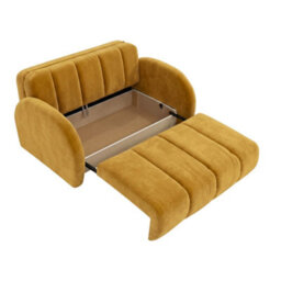 Viva Comfy Iv Mustard Sofa Bed With Storage Compartment Particle Board Metal Legs Wooden Frame 172X103X85Cm - thumbnail 5