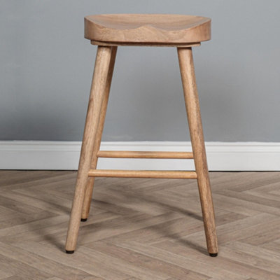 Elm Home And Products Elm Home And Garden Solid Wooden Breakfast Kitchen Bar Stool Oak Finish Fully Assembled No Veneer 70Cm High, 40Cm Wide, 34Cm Deep - image 1