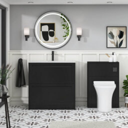 Royal Bathrooms Elmore 800mm Traditional Floor Standing 2 Drawer Vanity Unit With Sintered Stone Basin Sink - Matt Nocturne Black - thumbnail 4